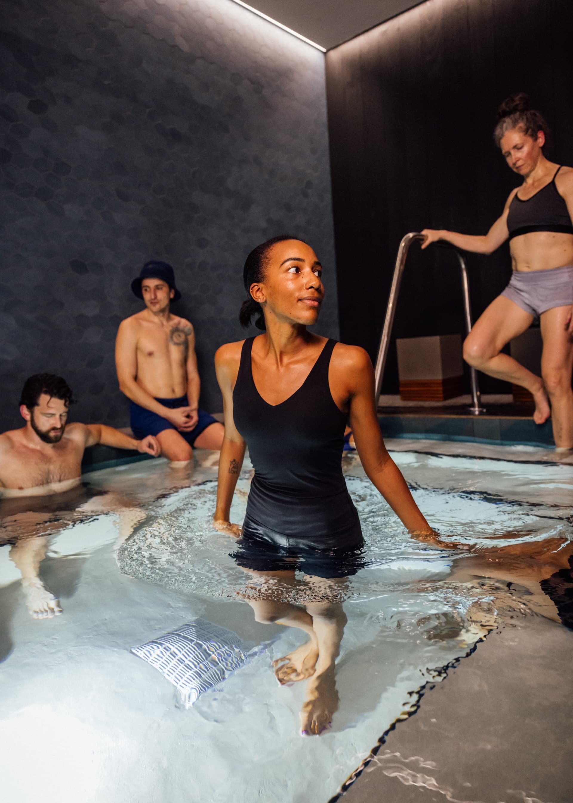 Group cold plunge session at Revivery