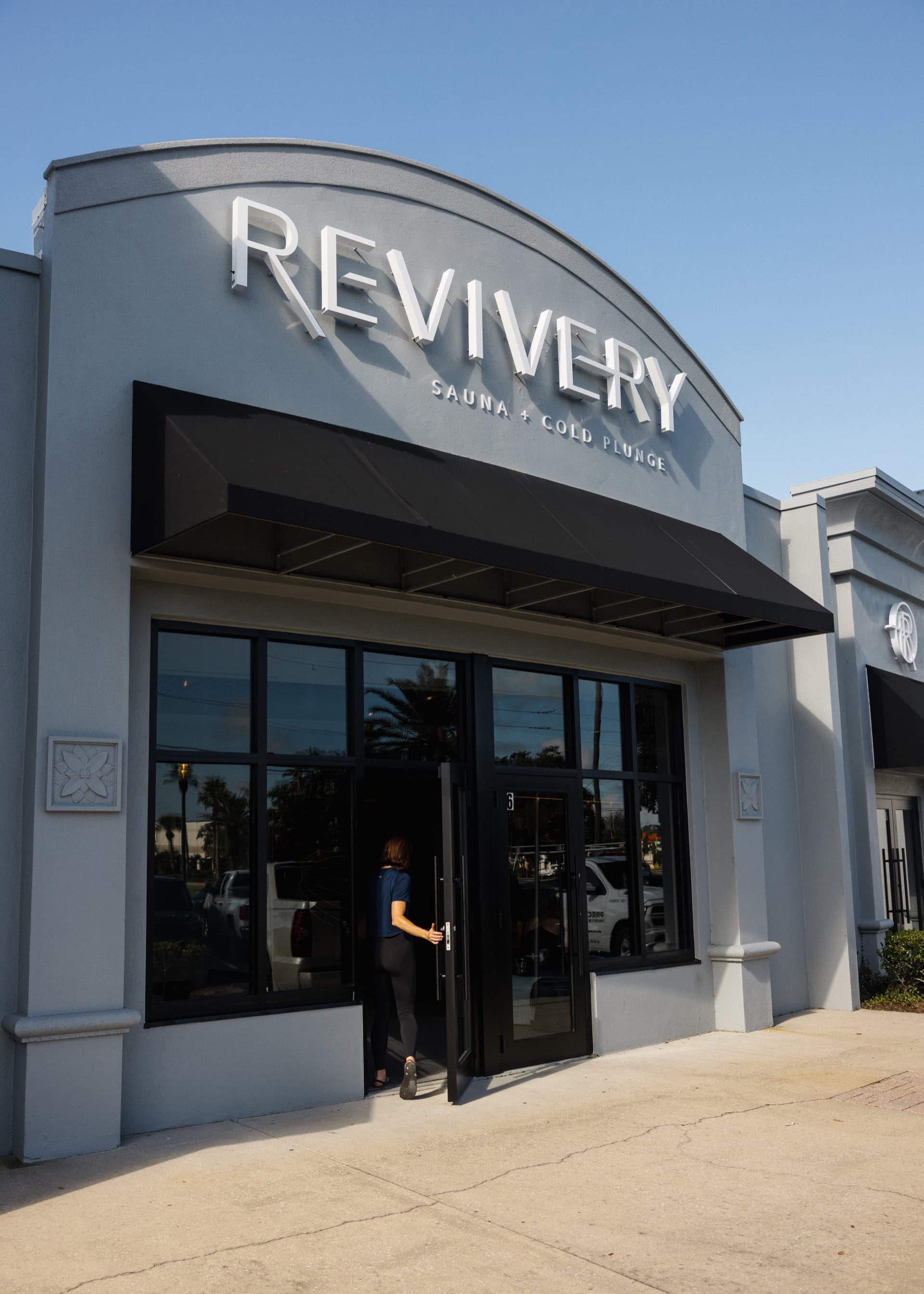 Revivery social wellness studio storefront in Tampa, Florida